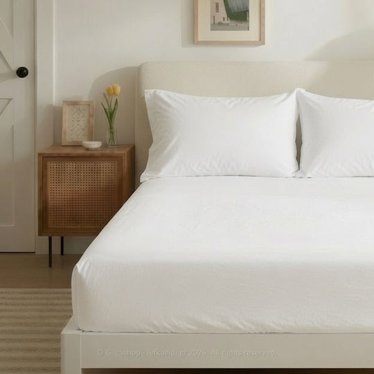 Casa Colori Semi Double 120x200+30cm with Elastic White Casa Colori Semi Double 120x200+30cm with Elastic White