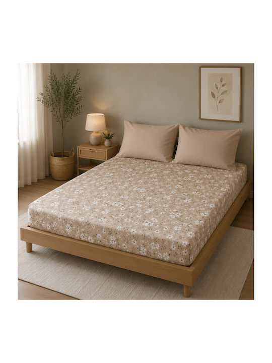 Flamingo Σεντόνι Μονό με Λάστιχο 100x200+32εκ. Beige