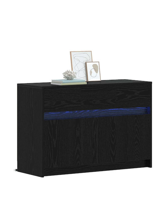 TV Stand Black Oak 91x34x61cm