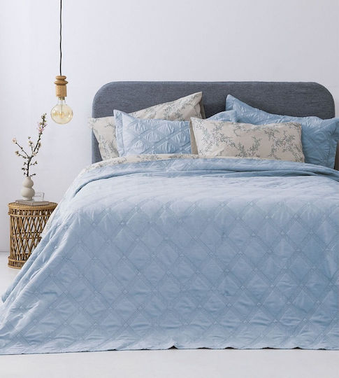 Palamaiki Ifigeneia Σετ Κουβερλί Μονό Microfiber Denim 160x240cm