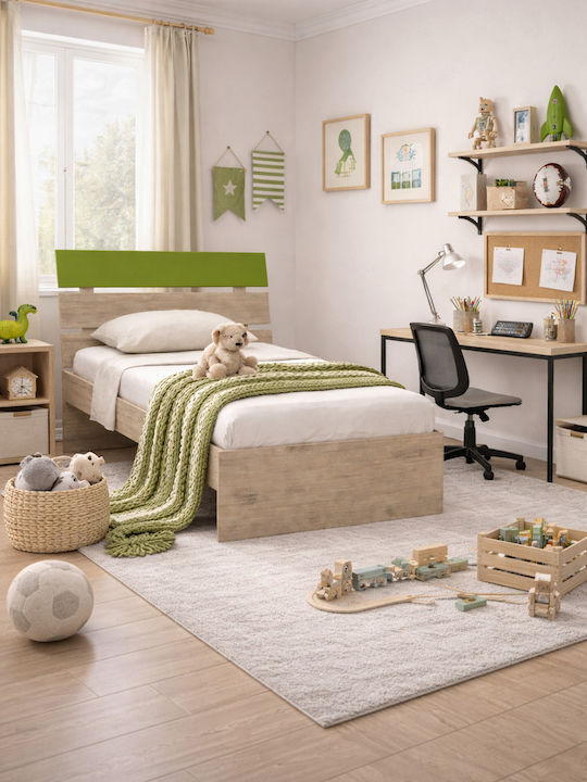 Note Kids Bed Classic Single Green for Mattress 90x190cm
