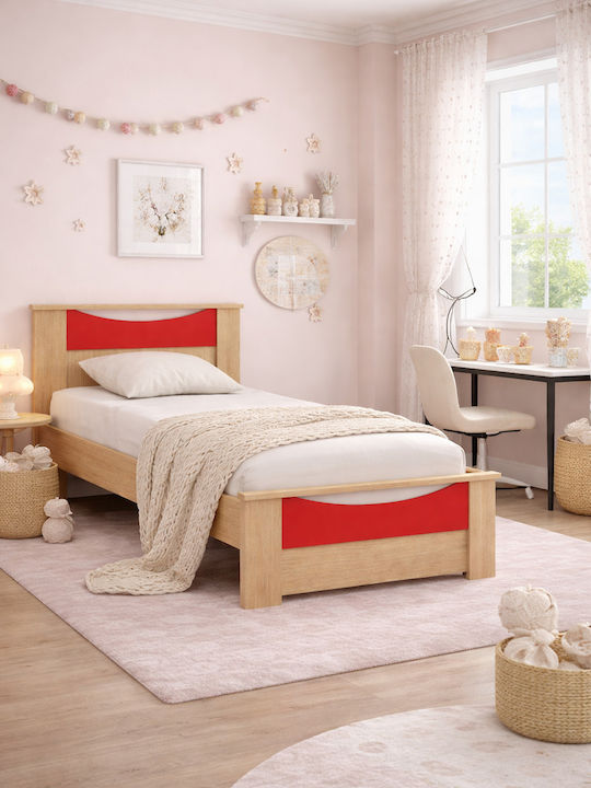 Smile Kids Bed Semi Double Red for Mattress 110x190cm