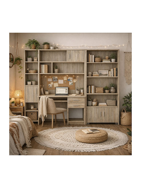14 Εταζέρα Τοίχου Ξύλινη Σταχτί 100x30x100cm