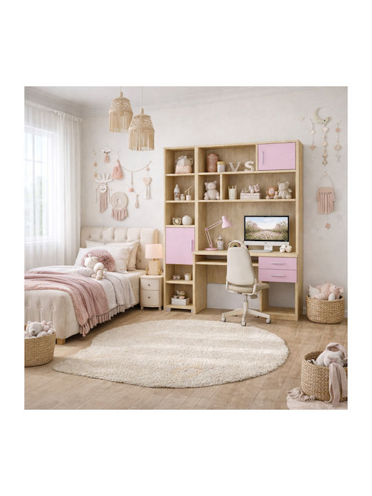 No 13 Bücherregal Boden Rosa 40x30x180cm