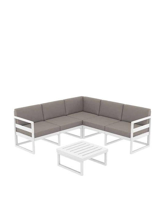 Garten- und Outdoor-Möbelsets Mykonos 2 Stück Weiß mit Kissen