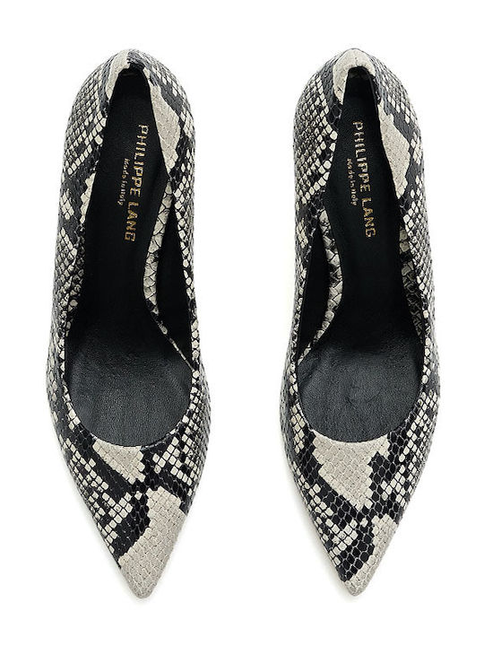 Δερμάτινες Γόβες με Ψηλό Τακούνι Snake Skin