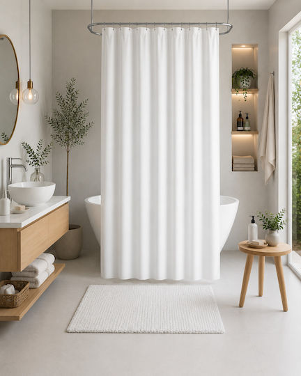 Flamingo Diana Κουρτίνα Μπάνιου 180x200cm White Flamingo Diana Κουρτίνα Μπάνιου 180x200cm White