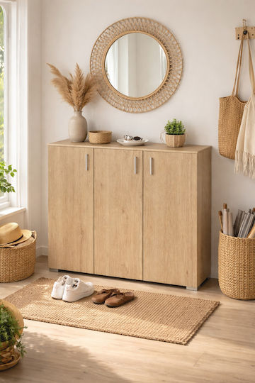 24 Wooden Shoe Organizer Oak 100x36x92cm