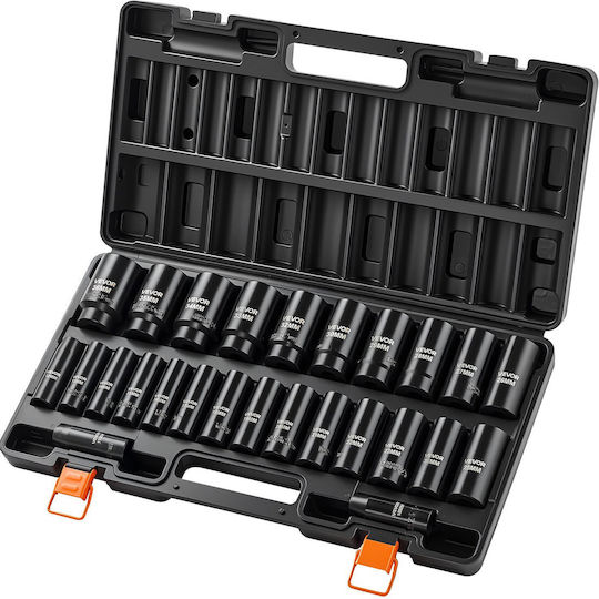 Vevor Pneumatic Sockets with 1/2" Frame Host Set 26 Pieces