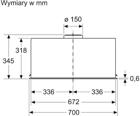 Bosch Series 8 Μηχανισμός Απορρόφησης 70cm Μαύρος