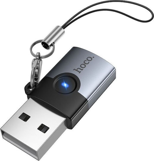 Hoco UA46B USB-A Männlich Zu USB-C Weiblich Konverter Grau