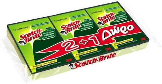 Scotch Brite Σφουγγαρακι Κουζινας 2+1 Power Classic Πρασινο