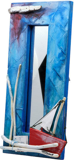 001186 Καθρέπτης Μπλε 37x17cm