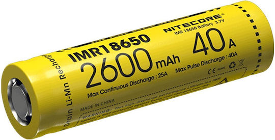 NiteCore IMR18650 Rechargeable Batteries 18650 Li-ion 2600mAh 3.7V 2pcs
