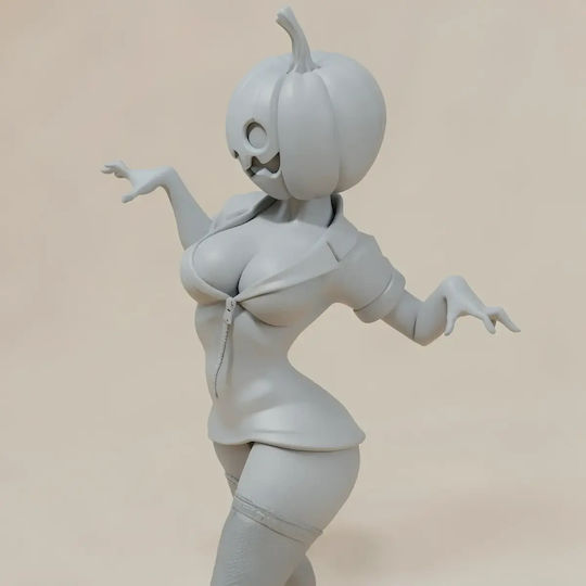 Небоядисана 3D Фигура Lady Pumpkin Хелоуин 3D Боядисване DIY Подарък Цветове 30 см 1:6