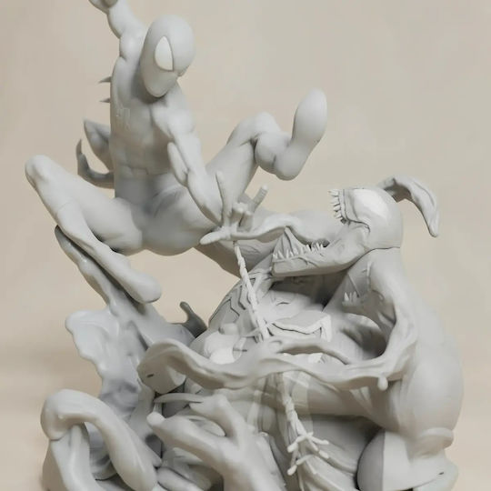 Άβαφη 3d Φιγούρα Spiderman Battle Venom 350mm Βάψιμο Diy Δώρο Χρώματα 15,2 Cm 1:12