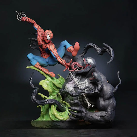 Άβαφη 3d Φιγούρα Spiderman Battle Venom 350mm Βάψιμο Diy Δώρο Χρώματα 15,2 Cm 1:12