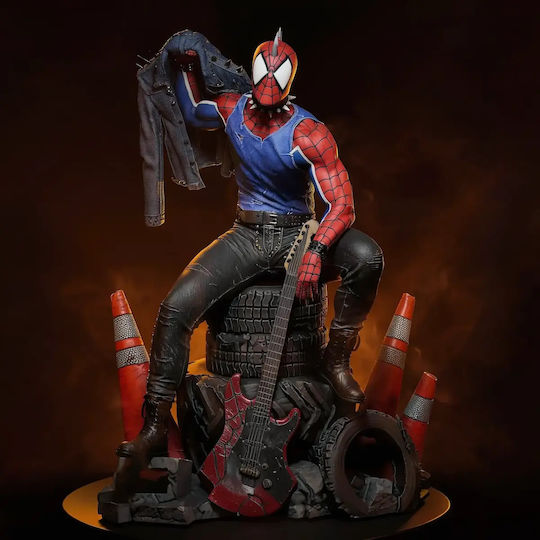 Unpainted 3D Figure Spider Punk Sitting Guitar 3D Painting DIY Gift Colors 15.2 Cm 1:12