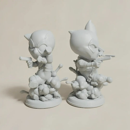 Unpainted 3D Figure Deadpool Chibi New Version Digital Painting DIY Gift Colors 30 Cm 1:6