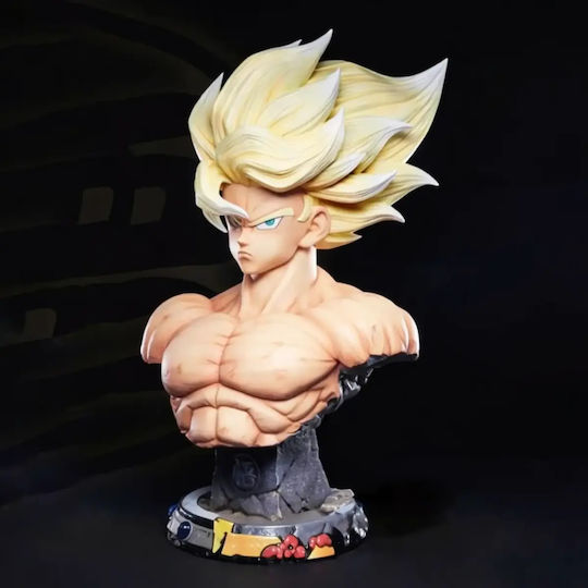 Άβαφη 3D Фигура Гоку SSJ Namek Бюст Dragonball Боядисване DIY Подарък Цветове 30 см 1:6