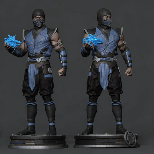 Небоядисана 3D Фигура Sub Zero Power Ball Mortal Kombat Боядисване DIY Подарък Цветове 15,2 см 1:12