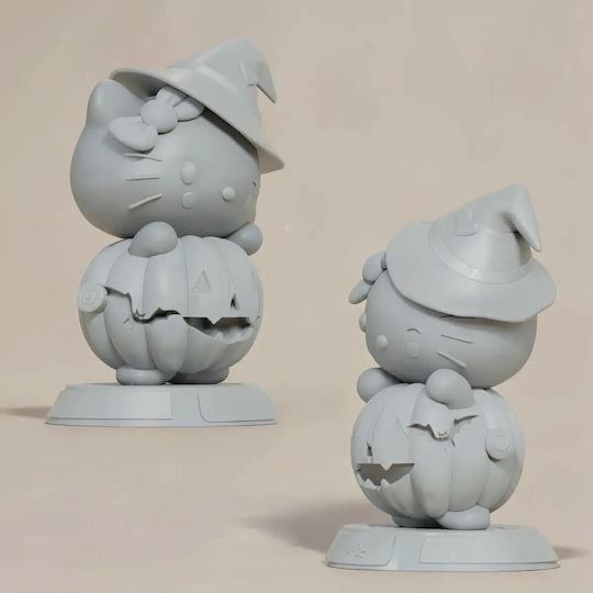 Небоядисана 3D Фигура Hello Kitty Halloween Files Боядисване DIY Подарък Цветове 20 см 1:8