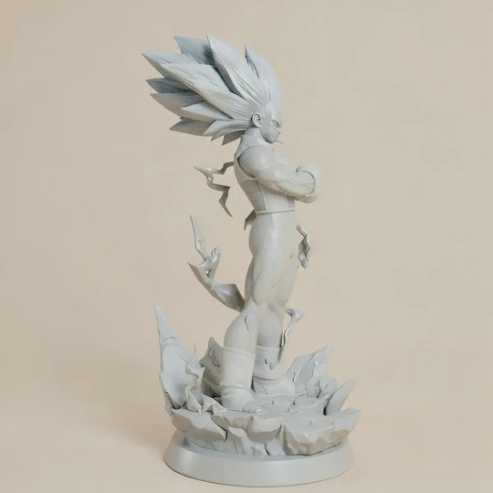 Unpainted 3D Figure Vegeta SSJ3 Lighting Painting DIY Gift Colors 20 cm 1:8