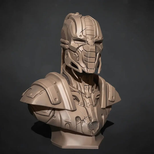 Άβαφη 3D Фигура Mortal Kombat Cyrax Бюст Дигитално Боядисване DIY Подарък Цветове 15,2 см 1:12