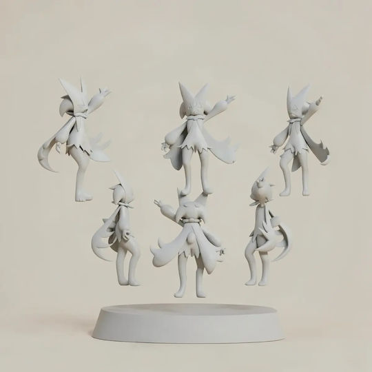 Unpainted 3D Figure Basic Pokemon Sprigatito Floragato Meowscarada Painting Diy Gift Colors 30 Cm 1:6