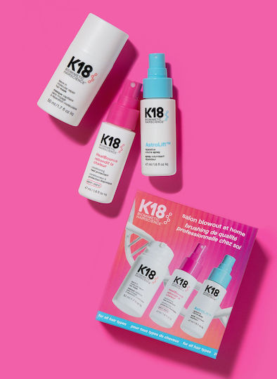 K18 Salon Blowout At Home Seturi Pentru Par Și Styling Reconstrucție Și Hrană Cu Mască Protecție Termică Și Spray 3 Bucăți