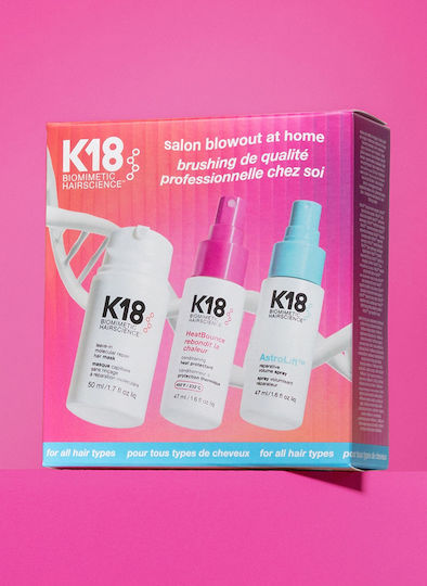 K18 Salon Blowout At Home Seturi Pentru Par Și Styling Reconstrucție Și Hrană Cu Mască Protecție Termică Și Spray 3 Bucăți