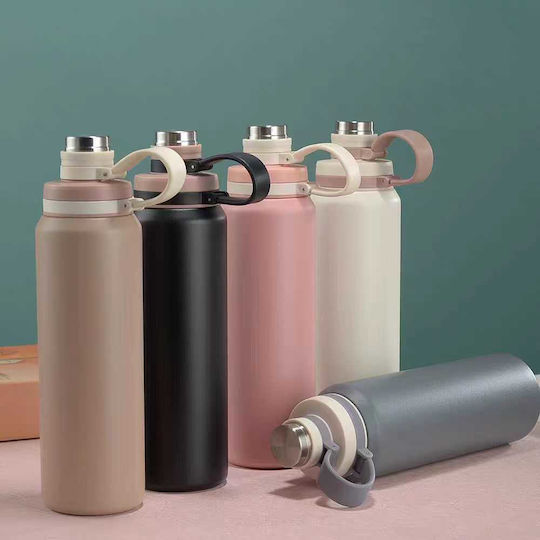 Păguri Portabil Termos Sticlă Termos Oțel Inoxidabil / Plastic 600ml Alb cu Mâner