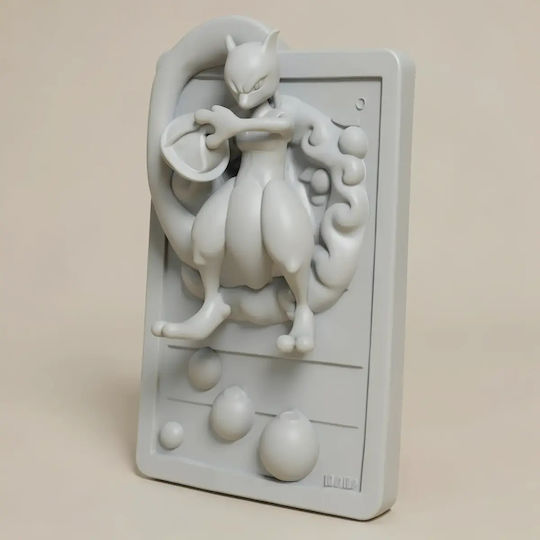 Unpainted 3D Pokemon Figure 3D Card Collection Mewtwo Painting DIY Gift Colors 20 Cm 1:8