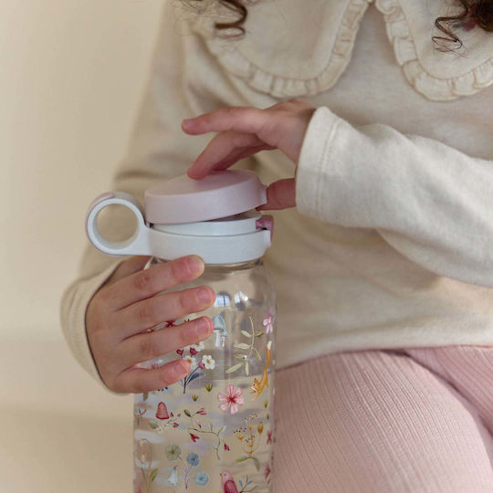 Little Dutch Kids Water Bottle with Pop-Up Non-Spill Cap Multicolour 600ml