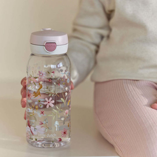 Little Dutch Kids Water Bottle with Pop-Up Non-Spill Cap Multicolour 600ml
