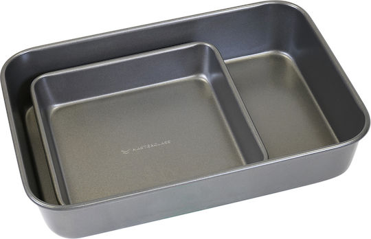 Kitchen Craft Ταψί από Ανοξείδωτο Ατσάλι με Αντικολλητική Επίστρωση 23x23cm 2τμχ