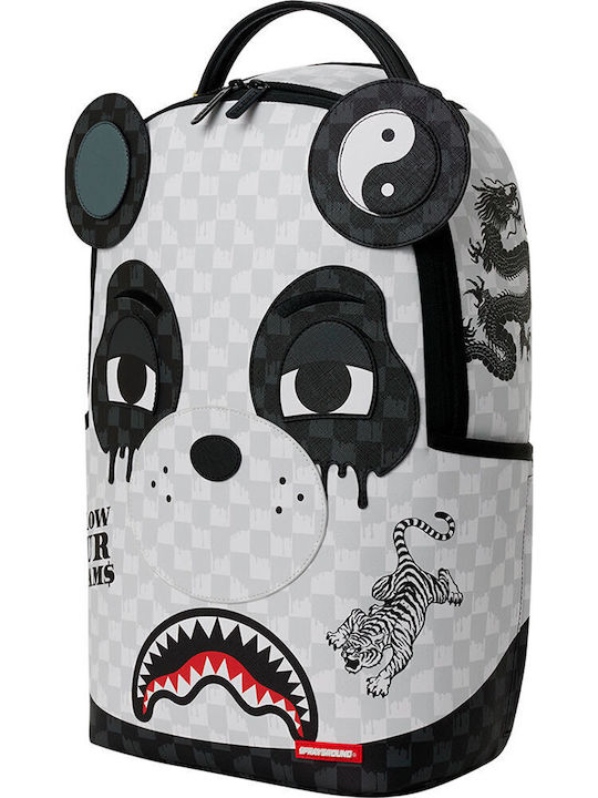 Sprayground Panda Ученическа раница Сива с Джоб за бутилка