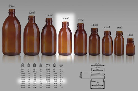 Nostos Pure Glas Fläschchen Ohne Cap 200ml 2103