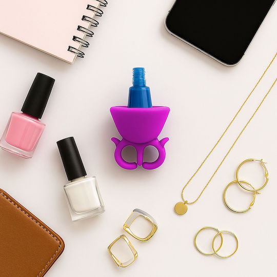 Silicone Nail Polish Holder Spill-free Painting Purple