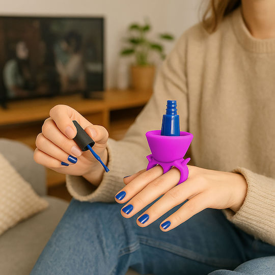 Silicone Nail Polish Holder Spill-free Painting Purple