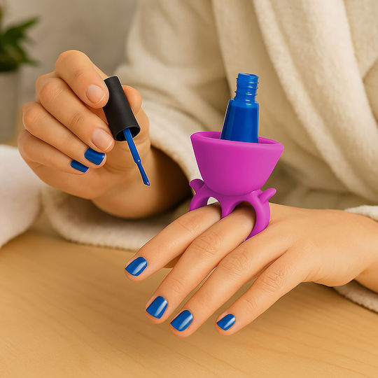 Silicone Nail Polish Holder Spill-free Painting Purple