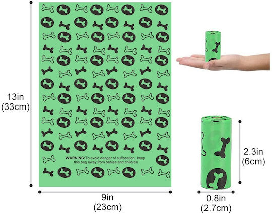 1 Roll Biodegradable Poop Bags 15pcs
