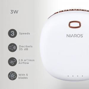 Niaros Ανεμιστηράκι Χειρός USB 3W Λευκό 0049962