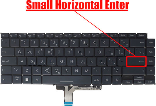 Greek Laptop Keyboard Asus Zenbook Pro 16x Oled Ux7602zm Ux7602vi Ux7602bz Ux7602zm-me048w Ux7602vi-ds96t Ux7602bz-my025x 0knb0-461agr00 V213346ce1 Gr No Frame Black Κωδ.41556grnofr