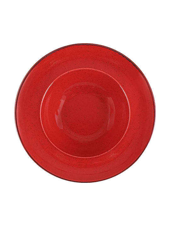 Porland Deep Porcelain Plate Red 30cm