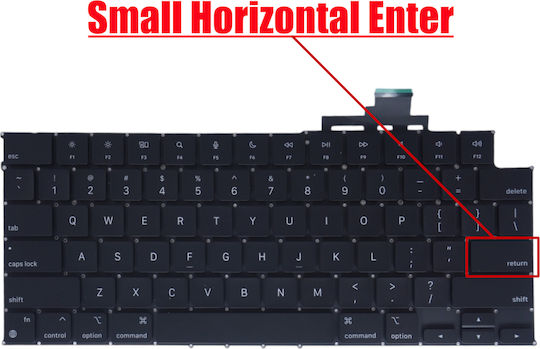Laptop Keyboard Apple Macbook Air 13" A2681 A2941 M2 A3113 A3114 M3 A3240 A3241 M4 2022 2023 2024 2025 Year Us No Frame Black Code 41167us