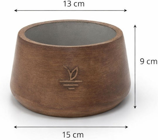 Stewehome Decorative Concrete Pot Aged Look Brown Cactus Succulents Bonsai 15x10 Cm