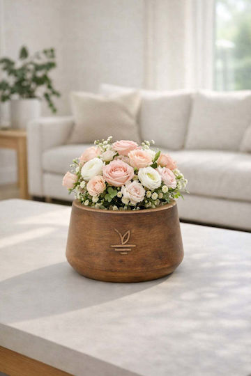 Stewehome Decorative Concrete Pot Aged Look Brown Cactus Succulents Bonsai 15x10 Cm