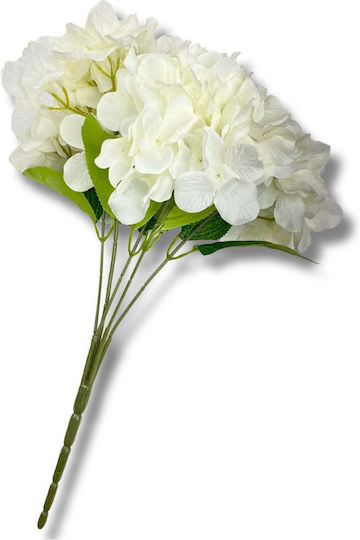 Stewehome Artificial Bouquet Of White Hydrangeas 5 Branches White