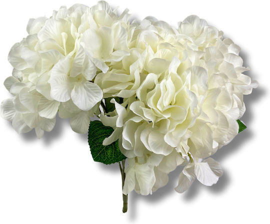 SteweHome Künstliches Blumenstrauß Weißer Hortensien 5 Zweige Weiß